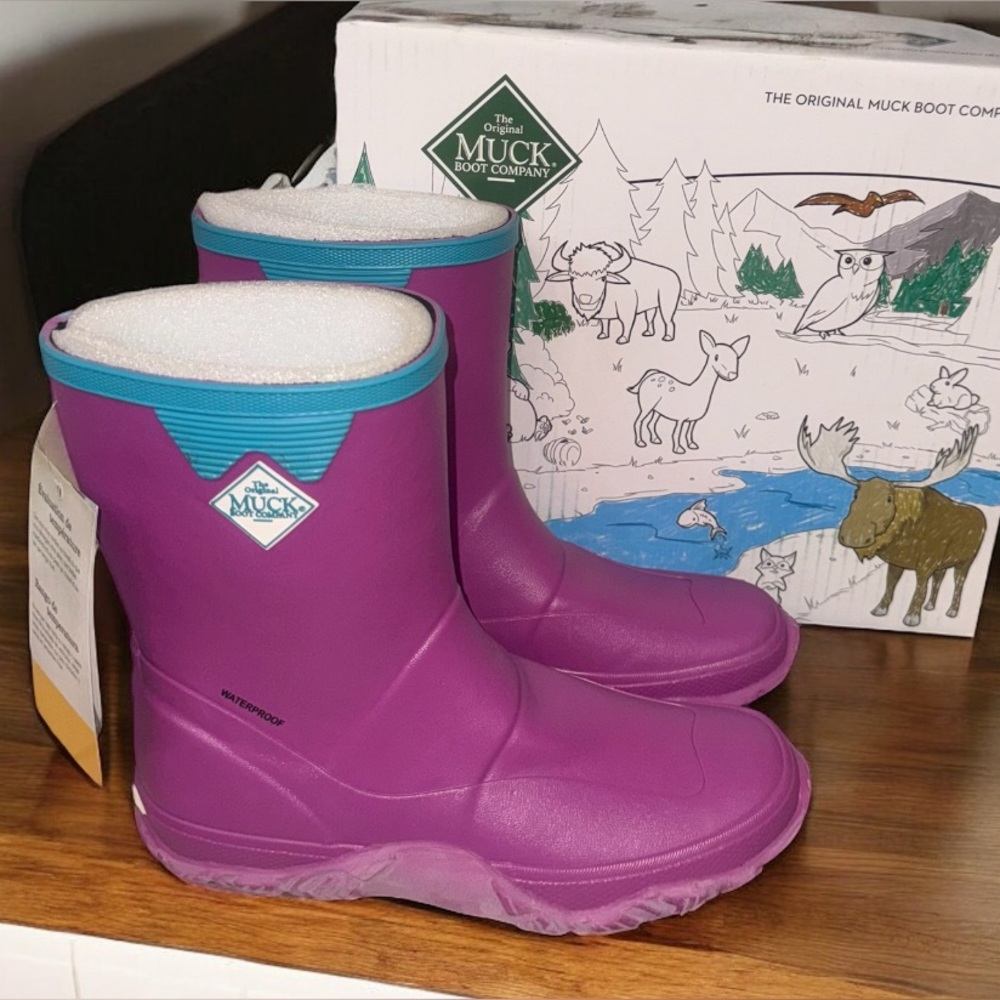 NEW NWT MUCK Forager pink BOOTS youth girls waterproof shoes size 5